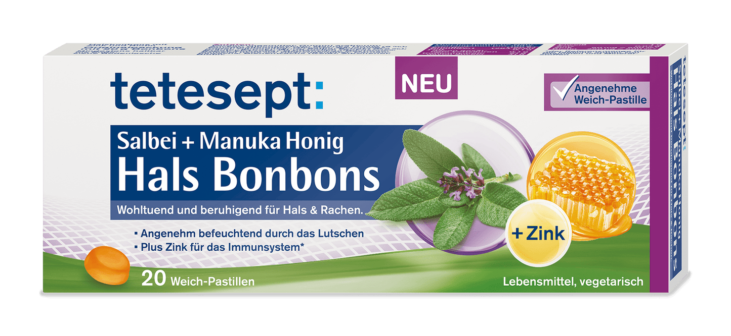 Hals Bonbons Salbei + Manuka Honig
