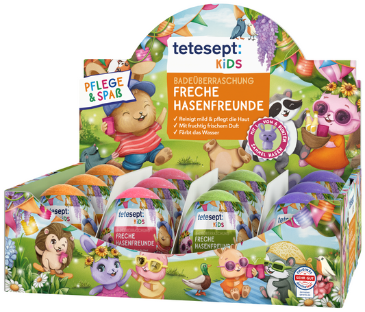 Badeüberraschung Freche Hasenfreunde