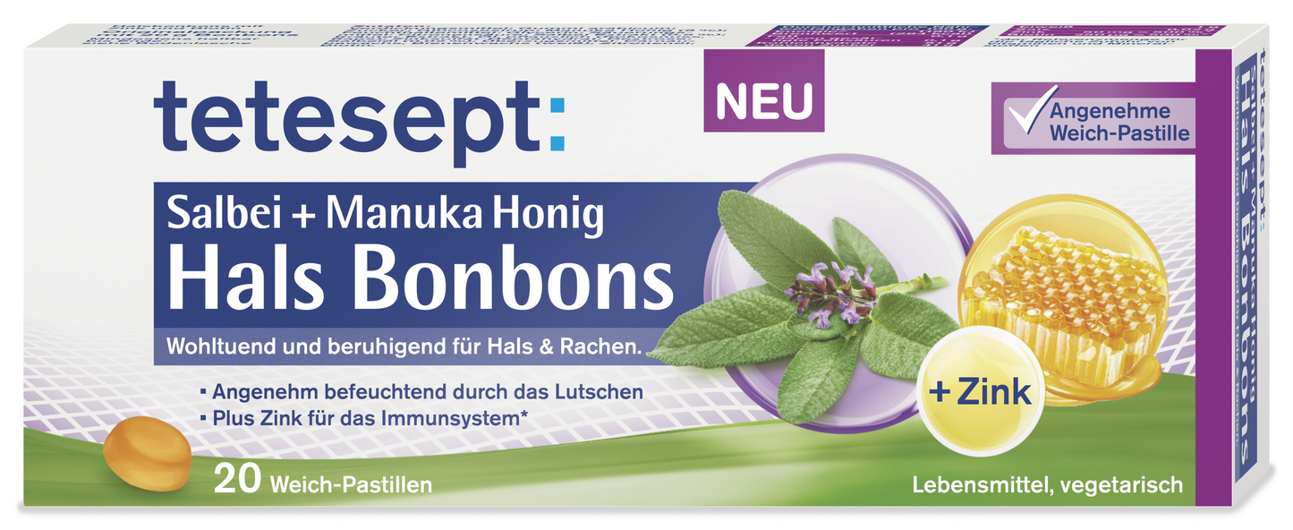 Hals Bonbons Salbei + Manuka Honig