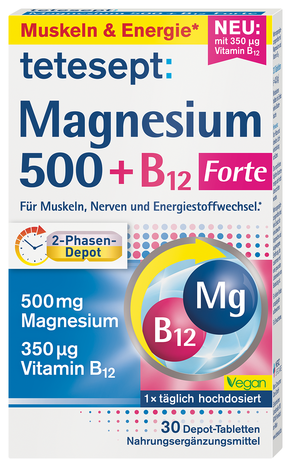 Magnesium 500 + B12 2-Phasen-Depot