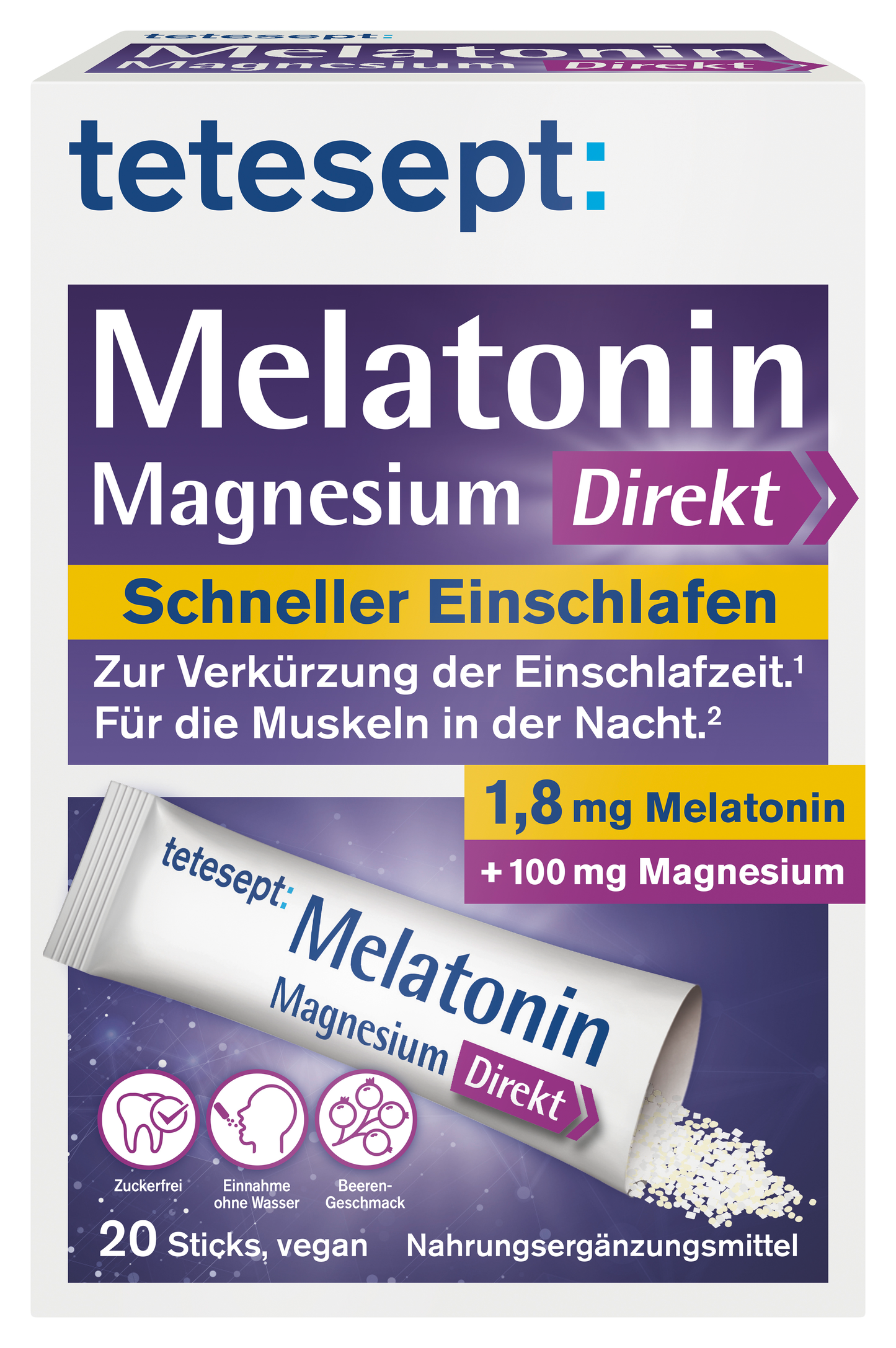 Melatonin + Magnesium Direkt Sticks