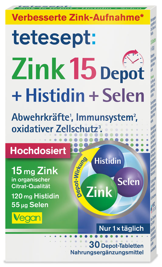 Zink 15 Depot + Histidin + Selen