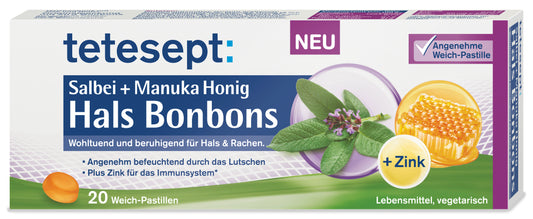 Hals Bonbons Salbei + Manuka Honig