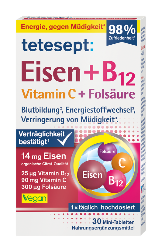 Eisen + B12 + C + Folsäure
