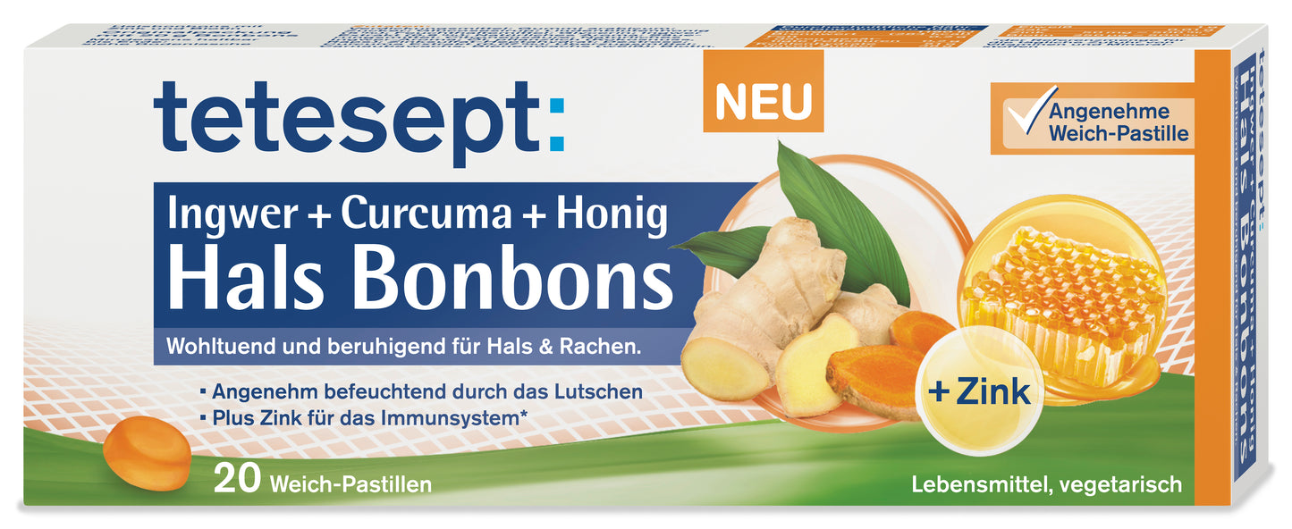 Hals Bonbons Ingwer + Curcuma + Honig