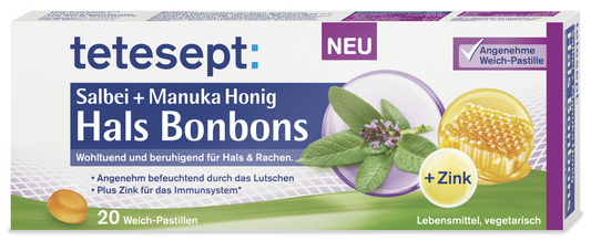 Hals Bonbons Salbei + Manuka Honig
