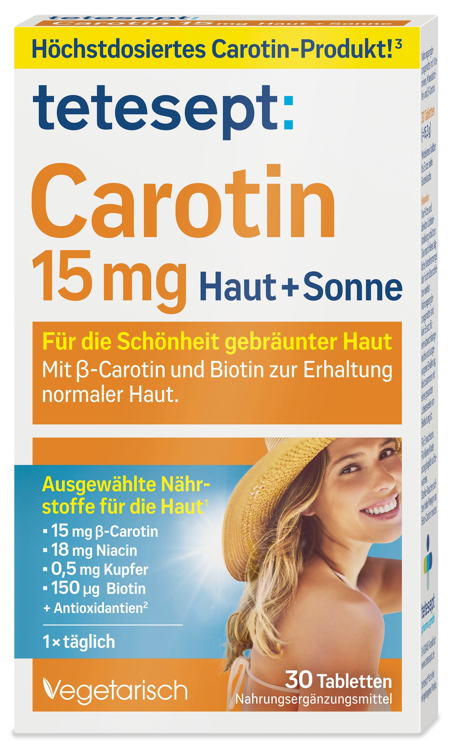 Carotin 15 mg Haut und Sonne